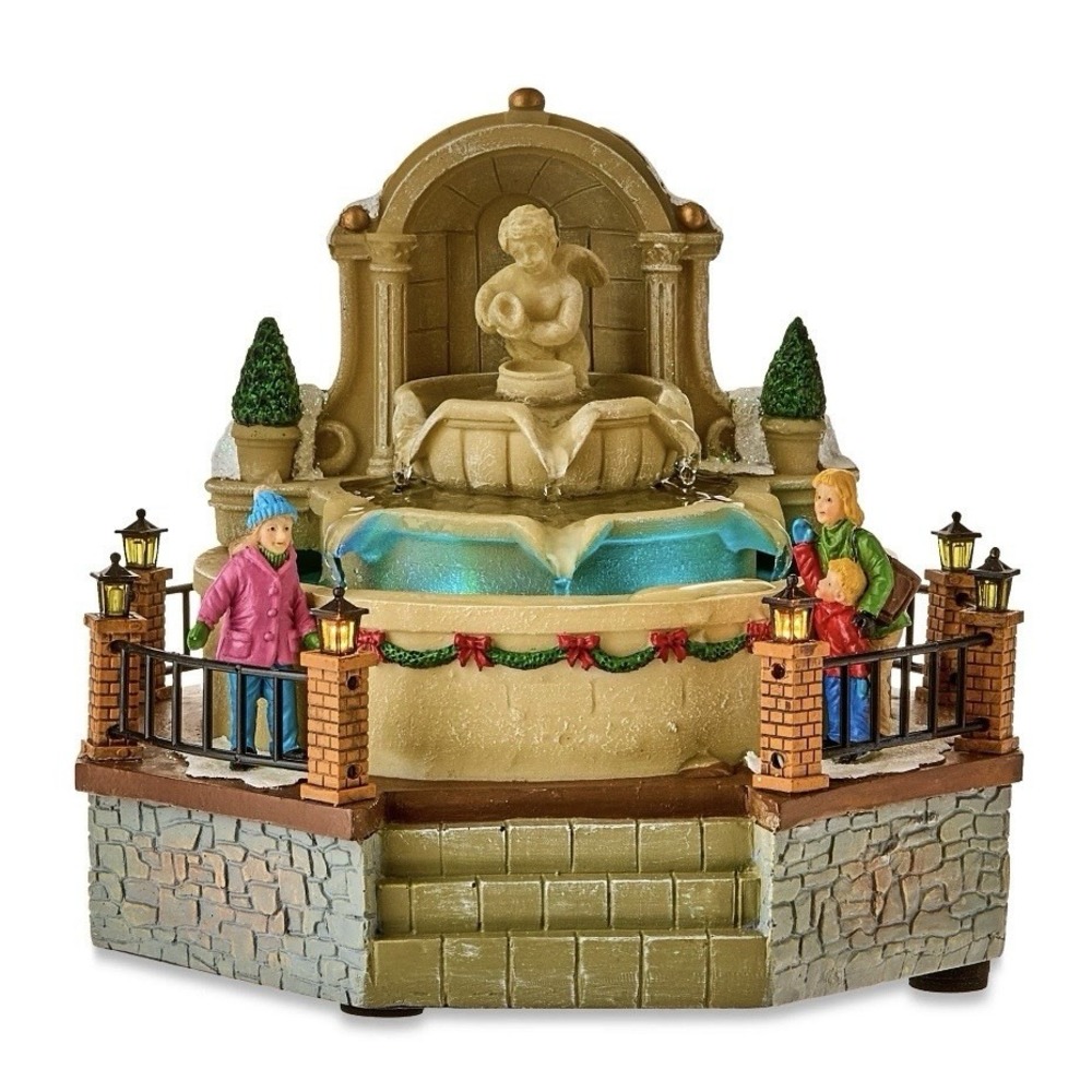 Holiday Time 2025 #13978 Holiday Village Fountain LED Light Up Working Water